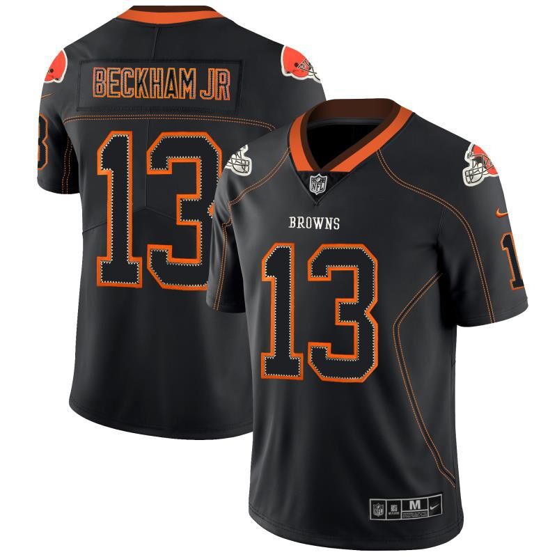 Men Cleveland Browns #13 Beckham Jr Nike Lights Out Black Color Rush Limited NFL Jerseys->boston red sox->MLB Jersey